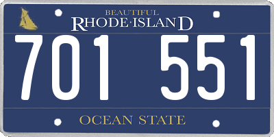 RI license plate 701551