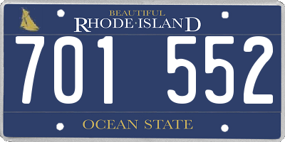 RI license plate 701552