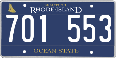 RI license plate 701553