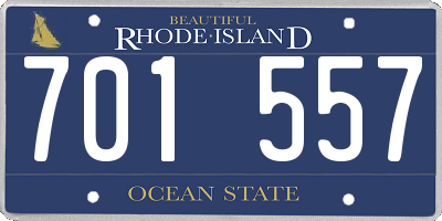 RI license plate 701557