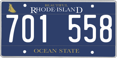 RI license plate 701558