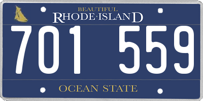 RI license plate 701559