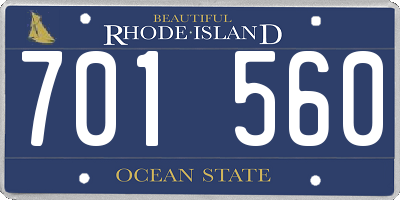 RI license plate 701560