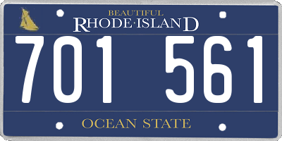 RI license plate 701561