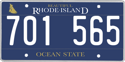 RI license plate 701565