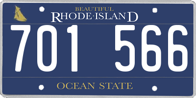 RI license plate 701566