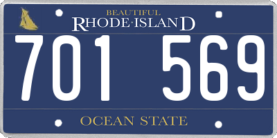 RI license plate 701569