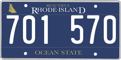 RI license plate 701570