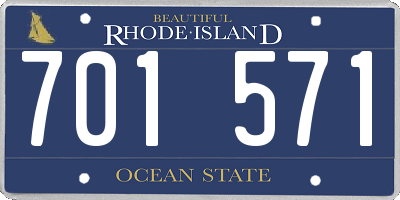 RI license plate 701571