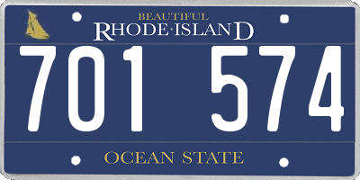RI license plate 701574