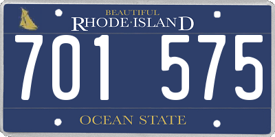 RI license plate 701575