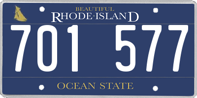 RI license plate 701577