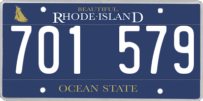 RI license plate 701579