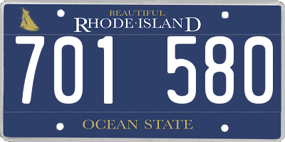 RI license plate 701580