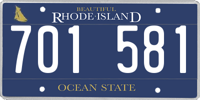RI license plate 701581
