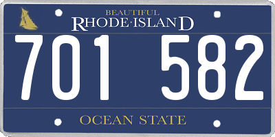 RI license plate 701582