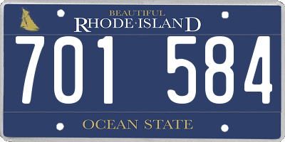 RI license plate 701584