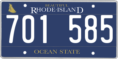 RI license plate 701585