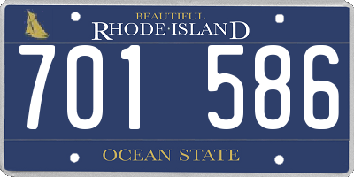 RI license plate 701586