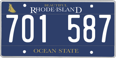 RI license plate 701587