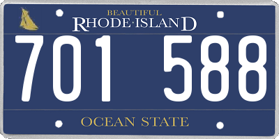 RI license plate 701588