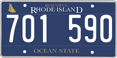 RI license plate 701590
