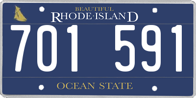 RI license plate 701591
