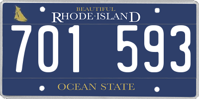 RI license plate 701593