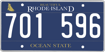 RI license plate 701596