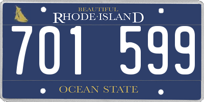RI license plate 701599