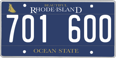 RI license plate 701600