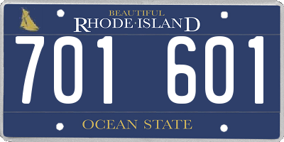 RI license plate 701601