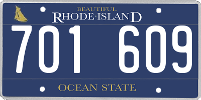 RI license plate 701609