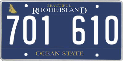 RI license plate 701610