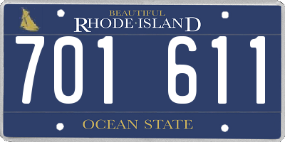 RI license plate 701611
