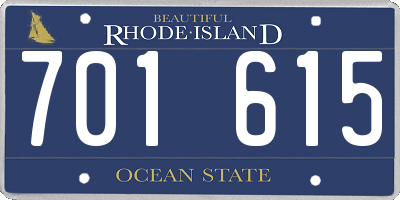RI license plate 701615
