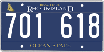 RI license plate 701618