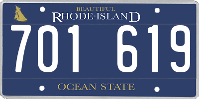RI license plate 701619