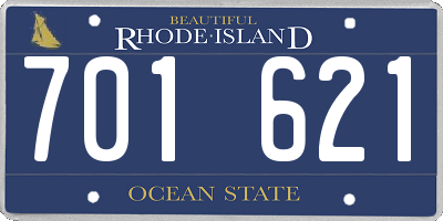 RI license plate 701621