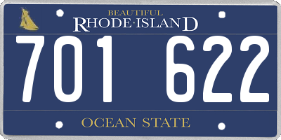 RI license plate 701622
