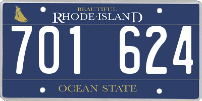 RI license plate 701624