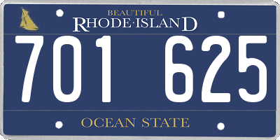 RI license plate 701625
