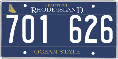RI license plate 701626