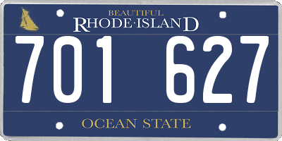 RI license plate 701627