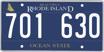 RI license plate 701630