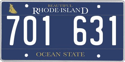 RI license plate 701631