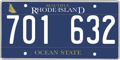 RI license plate 701632