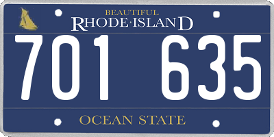 RI license plate 701635