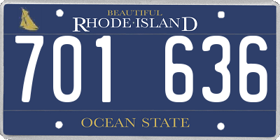 RI license plate 701636