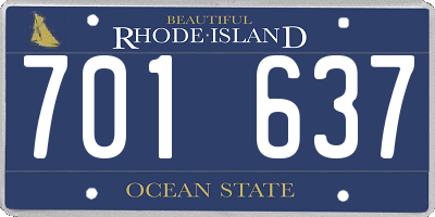 RI license plate 701637